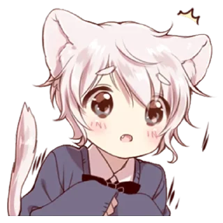 😧 emoji Neko boy @StickersPackRobot Telegram sticker 22 of 40