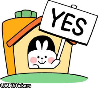👍 emoji @MHStickers Spoiled Rabbit Kind Words Telegram sticker 7 of 41