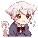 😓 emoji Cute cat ear boy @Nekostickerss Telegram sticker 10 of 41