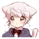 😭 emoji Cute cat ear boy @Nekostickerss Telegram sticker 15 of 41