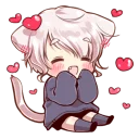😍 emoji Cute cat ear boy @Nekostickerss Telegram sticker 5 of 41