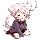 😓 emoji Cute cat ear boy @Nekostickerss Telegram sticker 17 of 41