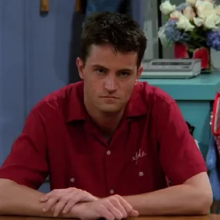 Sticker from Chandler Bing ; @icarusfalls