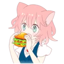 🍔 emoji A Cute Little Cat Girl @Nekosticker Telegram sticker 7 of 39