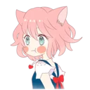 ☹ emoji A Cute Little Cat Girl @Nekosticker Telegram sticker 5 of 39