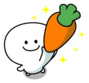 Sticker from Spoiled Rabbit Smile Person Carrot