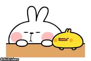 🙅‍♂️ emoji @MHStickers Spoiled Rabbit Plump Little Chick Telegram sticker 7 of 25