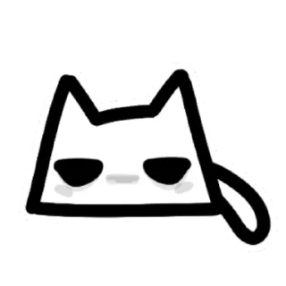😑 emoji White l cat Telegram sticker 14 of 35