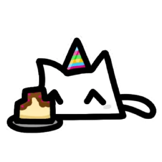🥳 emoji White l cat Telegram sticker 24 of 35