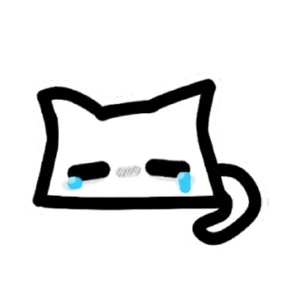 😢 emoji White l cat Telegram sticker 6 of 35