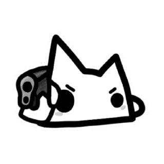 🔫 emoji White l cat Telegram sticker 21 of 35