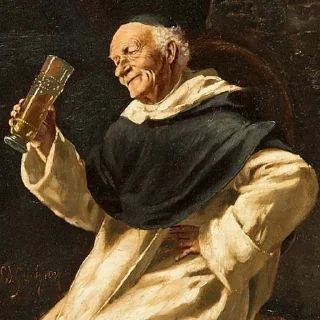 Sticker from Monks Tasting Wine by Avinoam