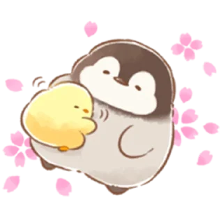 👩‍❤️‍👨 emoji Soft and Cute Chick (Spring) Telegram sticker 7 of 40