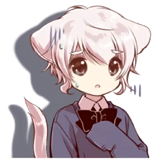 😥 emoji Neko boy @StickersPackRobot Telegram sticker 8 of 40
