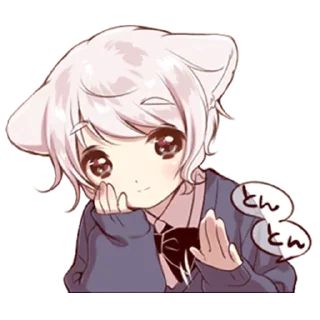 😌 emoji Neko boy @StickersPackRobot Telegram sticker 24 of 40