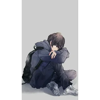 😔 emoji (Menhera-kun)by: @awesome_fun3 Telegram sticker 22 of 25