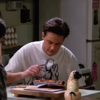 Sticker from Chandler Bing ; @icarusfalls