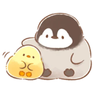 👩‍❤️‍👨 emoji Soft and Cute Chick (Spring) Telegram sticker 11 of 40