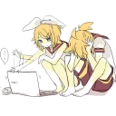 😐 emoji Kagamine Rin/Len @Nekostickerss Telegram sticker 6 of 120