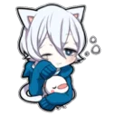 😴 emoji Shiro neko "blu" Telegram sticker 18 of 39