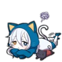 😞 emoji Shiro neko "blu" Telegram sticker 19 of 39