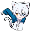 🙋 emoji Shiro neko "blu" Telegram sticker 24 of 39