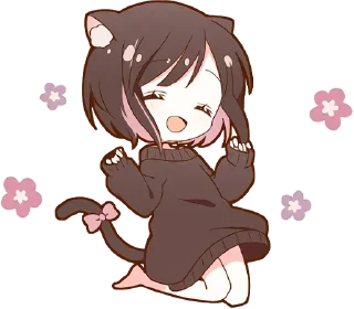 🥰 emoji Neko-Tyan  @StickersPackRobot Telegram sticker 24 of 40
