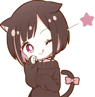 😉 emoji Neko-Tyan  @StickersPackRobot Telegram sticker 15 of 40