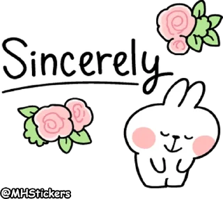 😌 emoji @MHStickers Spoiled Rabbit Kind Words Telegram sticker 17 of 41