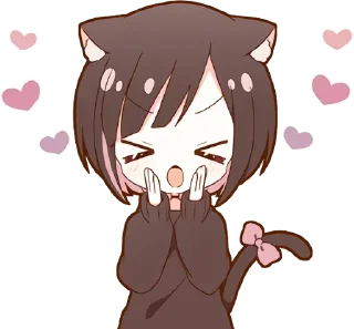 🥰 emoji Neko-Tyan  @StickersPackRobot Telegram sticker 16 of 40