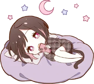 😴 emoji Neko-Tyan  @StickersPackRobot Telegram sticker 12 of 40