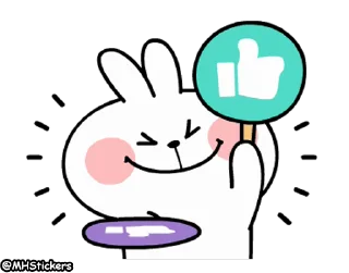 👍 emoji @MHStickers Spoiled Rabbit Feelings Animation Telegram sticker 8 of 25