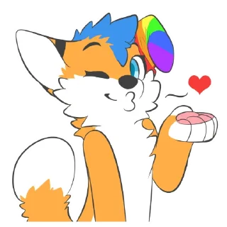 😘 emoji FuzzyTheFox by Pulex Telegram sticker 24 of 53