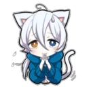🙏 emoji Shiro neko "blu" Telegram sticker 10 of 39