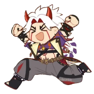 ⛩ emoji Chibi Arataki Itto By (@Miyukotto) Telegram sticker 17 of 25