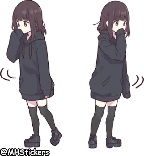 🤔 emoji @MHStickers Kurumi Chan 3 Telegram sticker 17 of 41