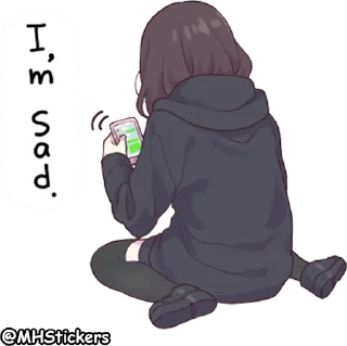😔 emoji @MHStickers Kurumi Chan 3 Telegram sticker 16 of 41