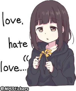 🤔 emoji @MHStickers Kurumi Chan 3 Telegram sticker 9 of 41