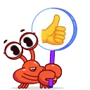 👍 emoji Grab this Crab @CenterOfSticker Telegram sticker 3 of 27