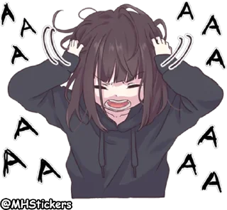 😫 emoji @MHStickers Kurumi Chan 1 Telegram sticker 20 of 41
