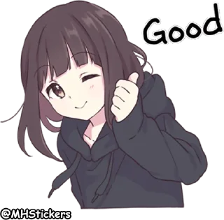 👍 emoji @MHStickers Kurumi Chan 1 Telegram sticker 6 of 41