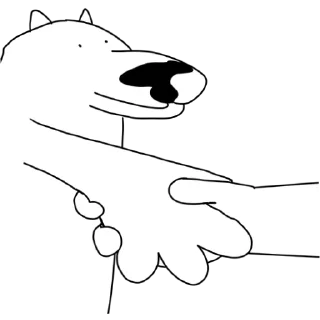 🤝 emoji White Dog Telegram sticker 22 of 44