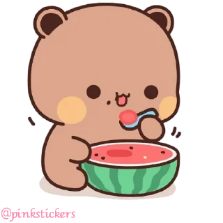 🍉 emoji Panda & Bear 🌸@pinkstickers🌸 Telegram sticker 20 of 65