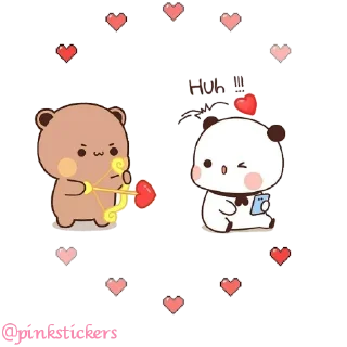 🥰 emoji Panda & Bear 🌸@pinkstickers🌸 Telegram sticker 5 of 65