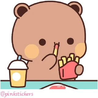 🍟 emoji Panda & Bear 🌸@pinkstickers🌸 Telegram sticker 24 of 65