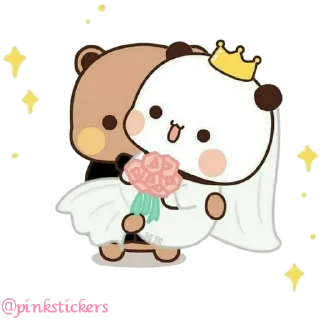 👰 emoji Panda & Bear 🌸@pinkstickers🌸 Telegram sticker 16 of 65