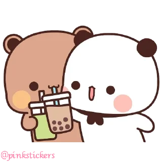 🧃 emoji Panda & Bear 🌸@pinkstickers🌸 Telegram sticker 21 of 65