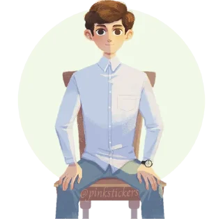 🧑‍🦱 emoji Senny 🌸@pinkstickers🌸 Telegram sticker 16 of 35