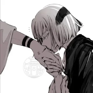 💋 emoji ⌜ Uraume 🤍 ⌟  ᨒ @KurumiFan ⛩️ Telegram sticker 9 of 31