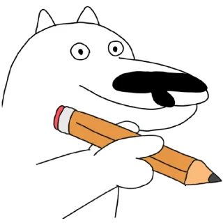 ✍️ emoji White Dog Telegram sticker 24 of 44